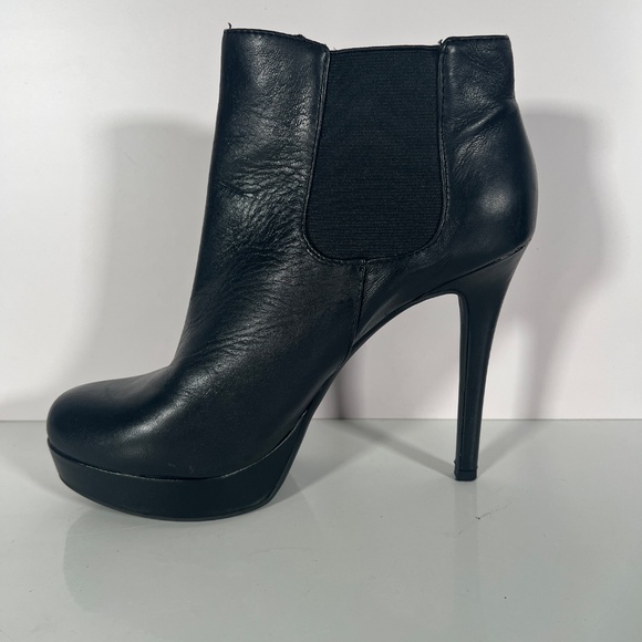 Leather Platform Stiletto Booties - Picture 10 of 14